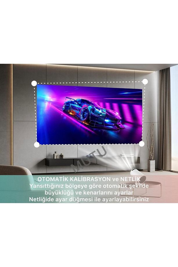 Taşınabilir Projeksiyon SonVersiyon Android Bluetooth Wifi Akıllı Sinema Projektör 1280*720P - 6