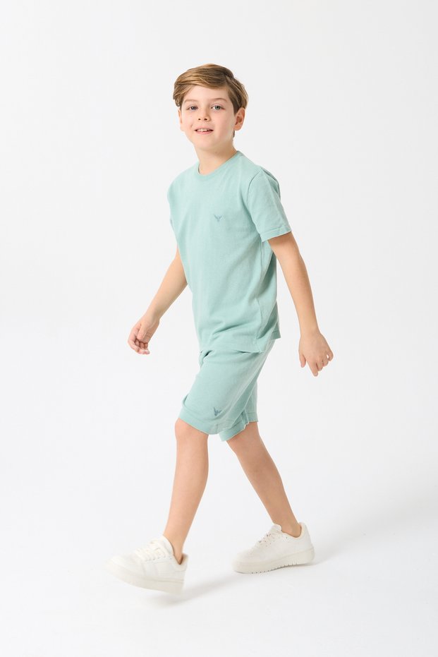 Boy's Top and Bottom Suit Knitwear Summer Crew Neck - Shorts - 100% Cotton