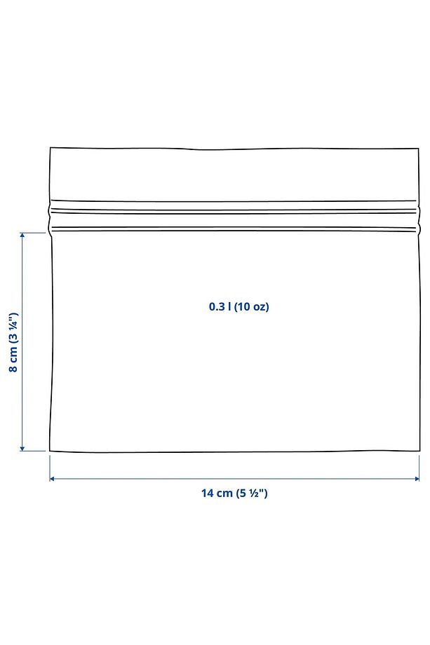 25 Adet Kilitli Buzdolabı Poşeti 8x14 Cm İkea 25'li Set Kilitlenebilir Poşet Hacim 0,3 Litre - 3