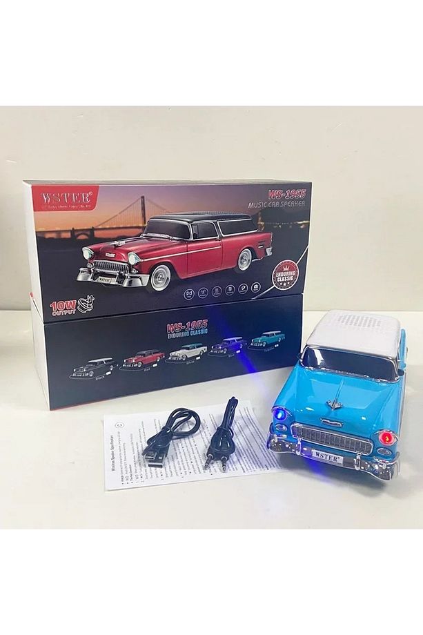 1955 Model Klasik Araba Bluetooth Hoparlör Speaker 10 Watt Fm Radyo Sd Kart USB - 3