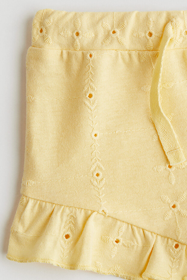 Nakış İşlemeli Jarse Şort - 2