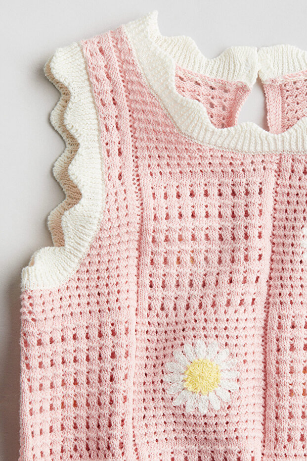 Tığ İşi Görünümlü Elbise - 2