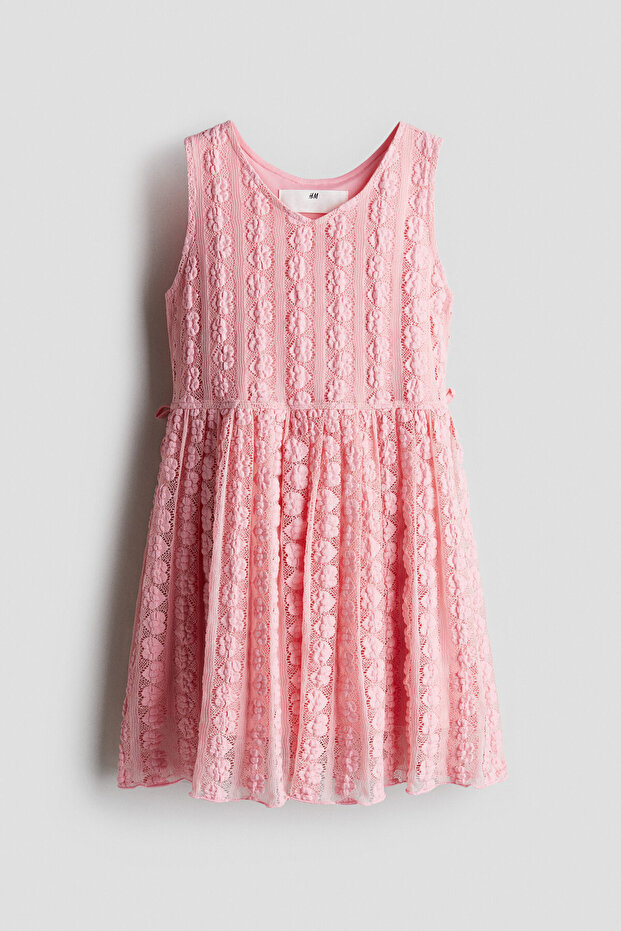 Dantel Görünümlü Elbise - 3