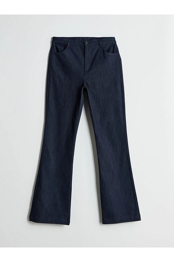 LCW Vision Mavi Dar Fit İspanyol Paça Kadın Pantolon - 5