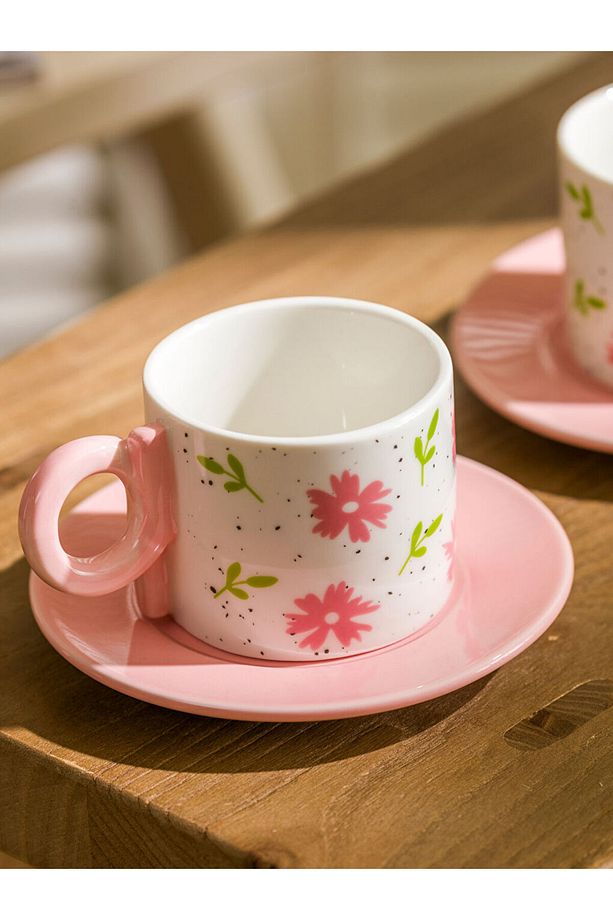 LCW HOME Karişik Çiçek Baskılı 2 Kişilik Porselen Kahve Fincan Takımı 90 ml T T - 2