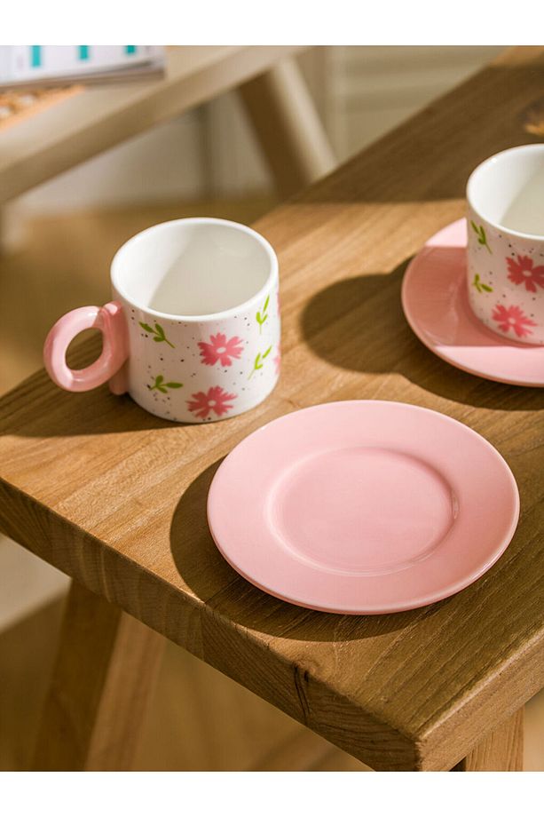 LCW HOME Karişik Çiçek Baskılı 2 Kişilik Porselen Kahve Fincan Takımı 90 ml T T - 3