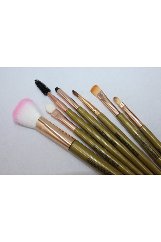 Makeup brushes, Brush, 7 brushes, Green - 5