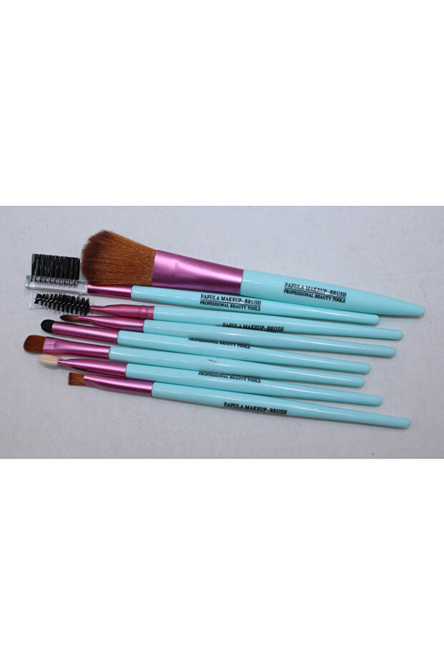 Makeup Brush Set, Makeup, 8 brushes, turquoise - 7