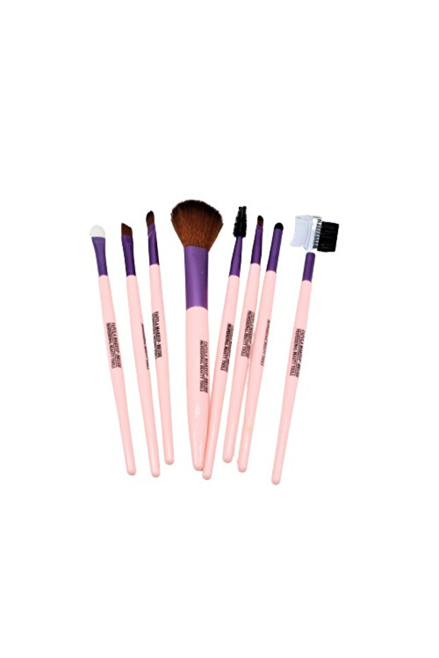 Set 8 Pensule Machiaj, Makeup, Roz - 1