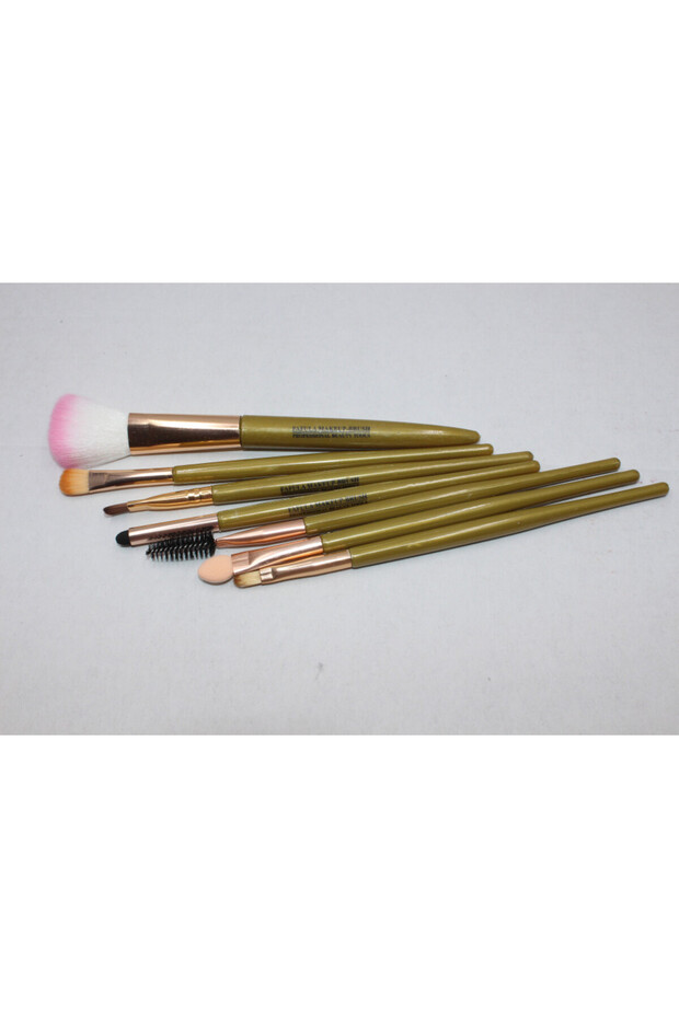 Makeup brushes, Brush, 7 brushes, Green - 3