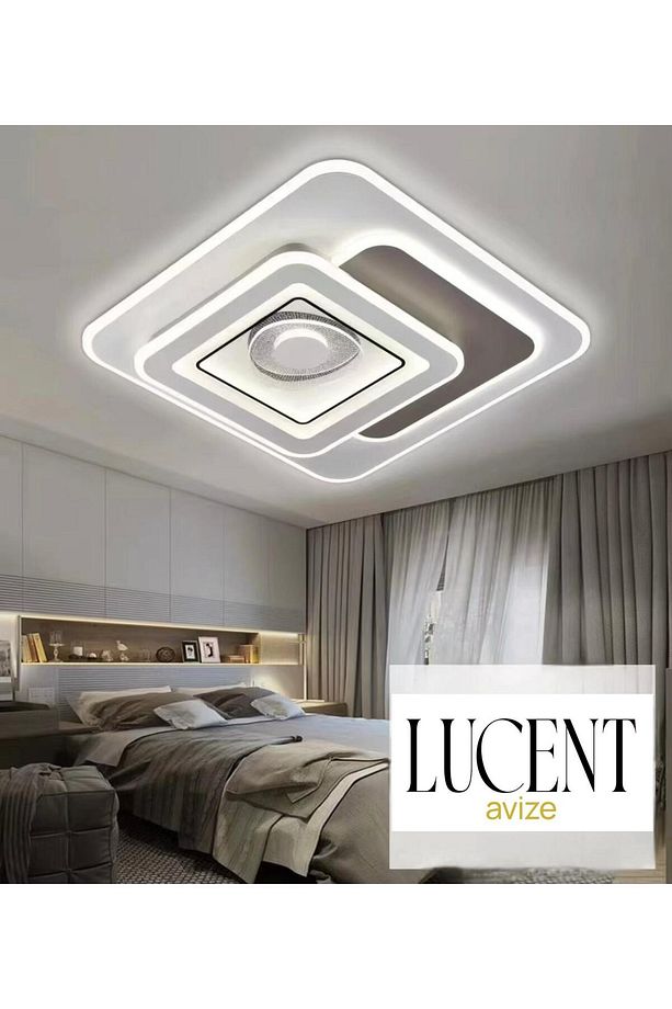 Lucent Modern Plafonyer Tavana Sıfır 3Renk+Gece Işık Modu, Kumandalı, Salon Mutfak Hol Led Avize - 1