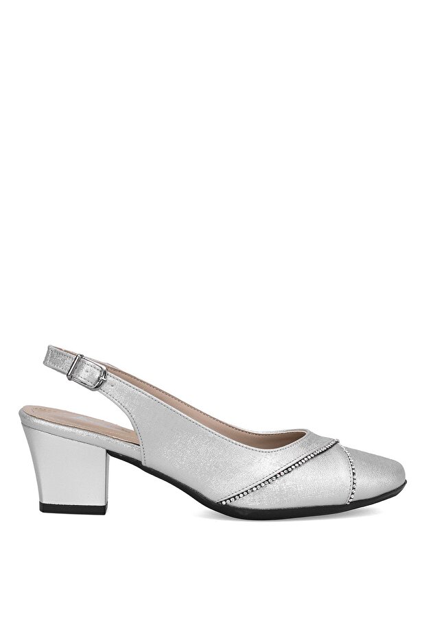 Women's Classic Heeled Shoes - Elit Mst706N Silver