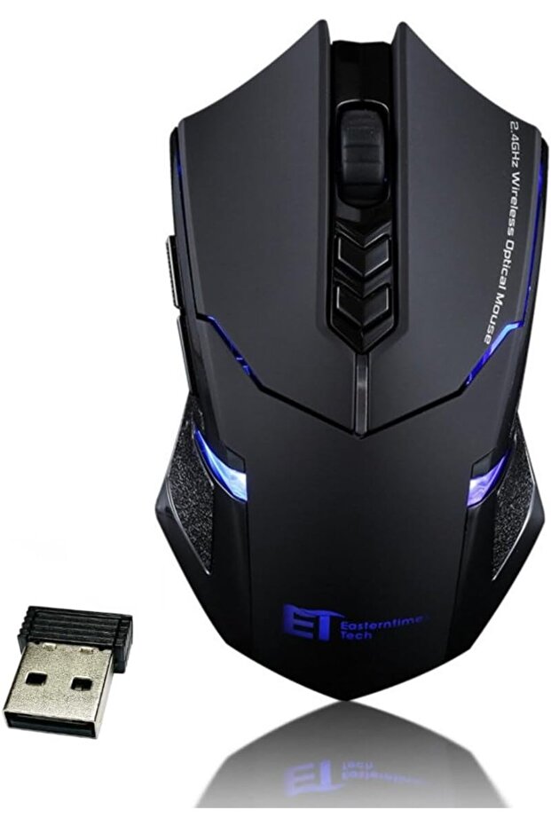 Wireless Gaming Mouse with Unique Silent Click, Ergonomic Grips, 5 Adjustable DPI Values, - 1