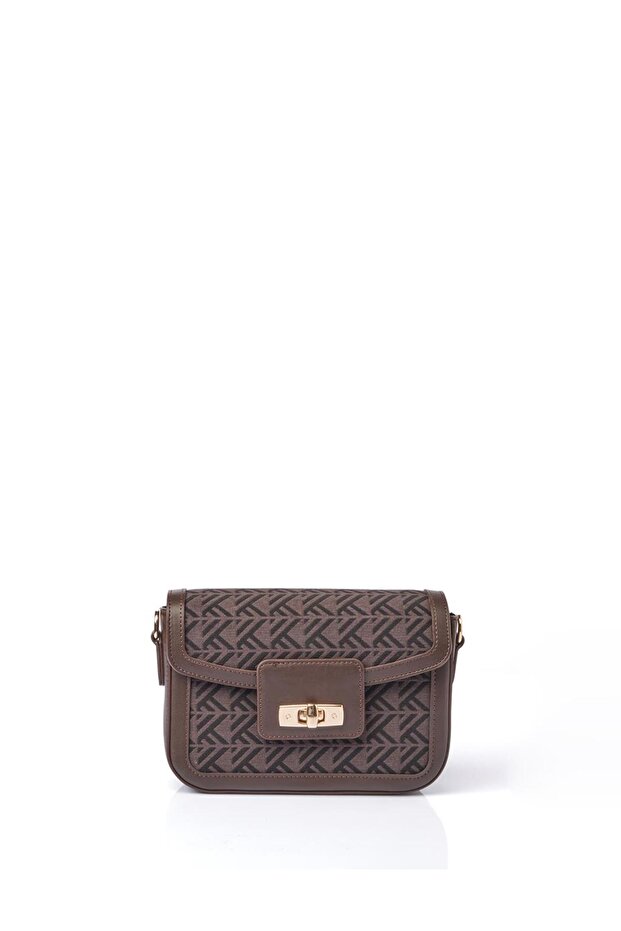 Monogram Desen Baget Çanta Vizon - 1