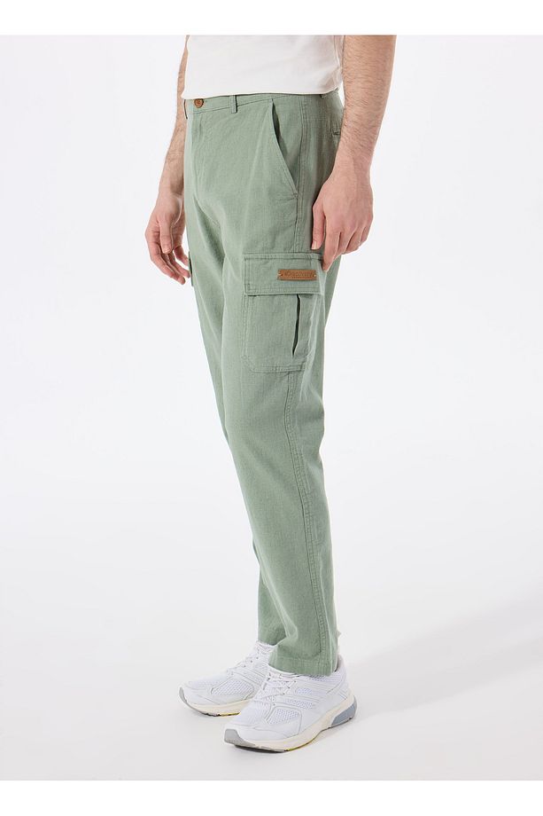 D5SM-PNT3826 Açık Haki Relaxed Düz Erkek Pantolon - 4