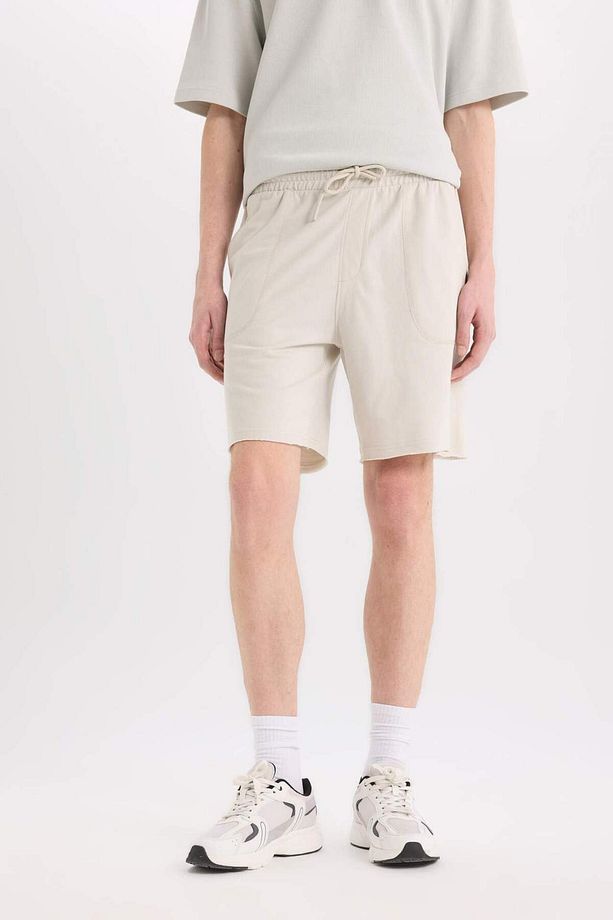 %100 Pamuk Slim Fit Dar Kesim Dar Paça Cepli Basic Düz Şort B8673ax25sm - 1