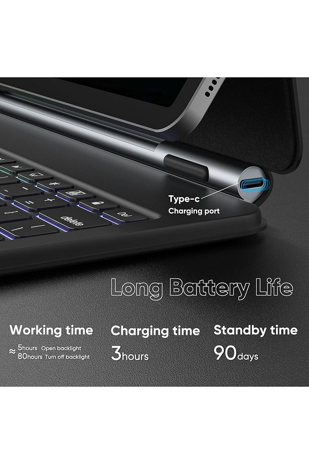 Galaxy Tab S9 Fe/s10 Fe 10,9" Uyumlu Magic Keyboard Touchpad Işıklı Klavyeli Kılıf Sm-x520 - 7