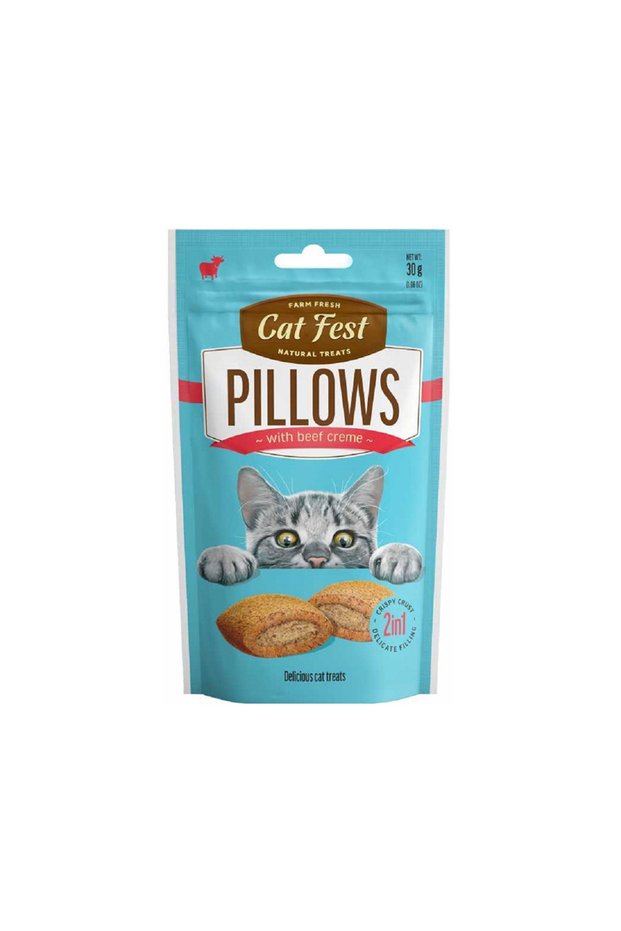 Cat Fest Pillows with Beef Cream Cat Treats - 30g