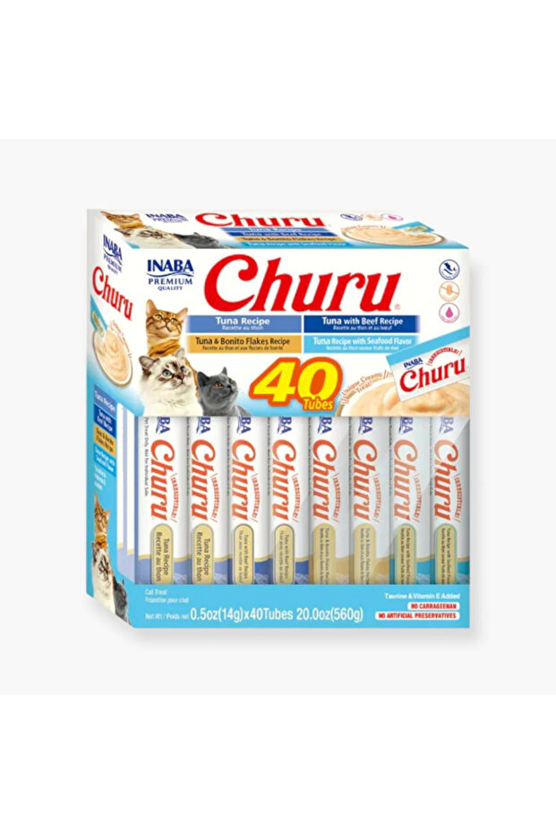 Inaba Churu Cat Tuna Varieties, 14g x 40 Tubes
