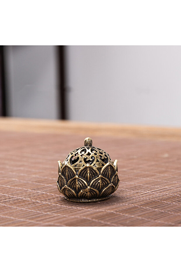 01 Incense Burner Feng Shui Lotus Zen Coil Holder Censer for Aromatherapy Tea House Meditation Table