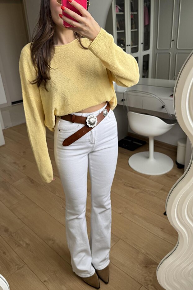 Beans Beyaz İspanyol Jean - 2