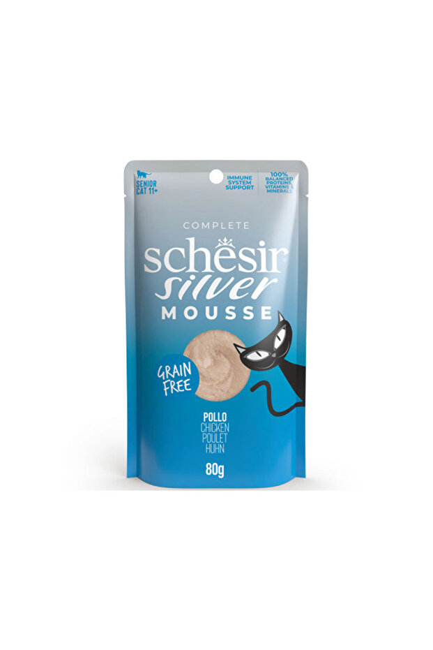 New Silver Mousse Senior Cat Chicken 80g Pouch