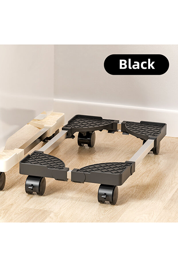 Black Computer Tower Stand, Adjustable Mobile CPU Stand, CPU Holder PC Tower Stand with Rolling Cast - 1