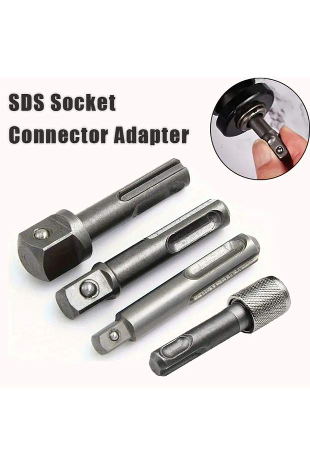 4 قطع 4 قطع محول مقبس SDS محول مفك براغي سداسي الساق 3/8 بوصة 1/4 بوصة 1/2 بوصة مطرقة تأثير So