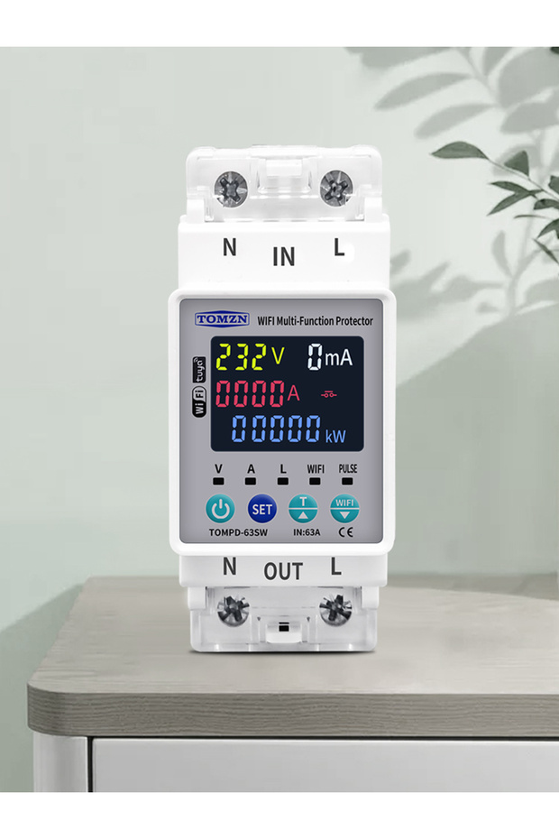 مفتاح ذكي TOMPD-63S TOMZN 63A 110 فولت 2230 فولت يعمل بالواي فاي بدون واي فاي، قاطع دائرة قياس كيلووات ساعة من smartlife - 7