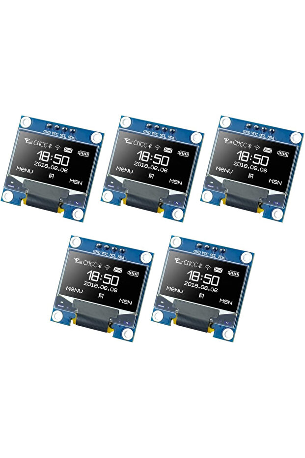 5 قطع بيضاء 5 قطع 0.96 بوصة OLED I2C IIC وحدة عرض 12864 128x64 بكسل SSD1306 Mini ذاتية الإضاءة