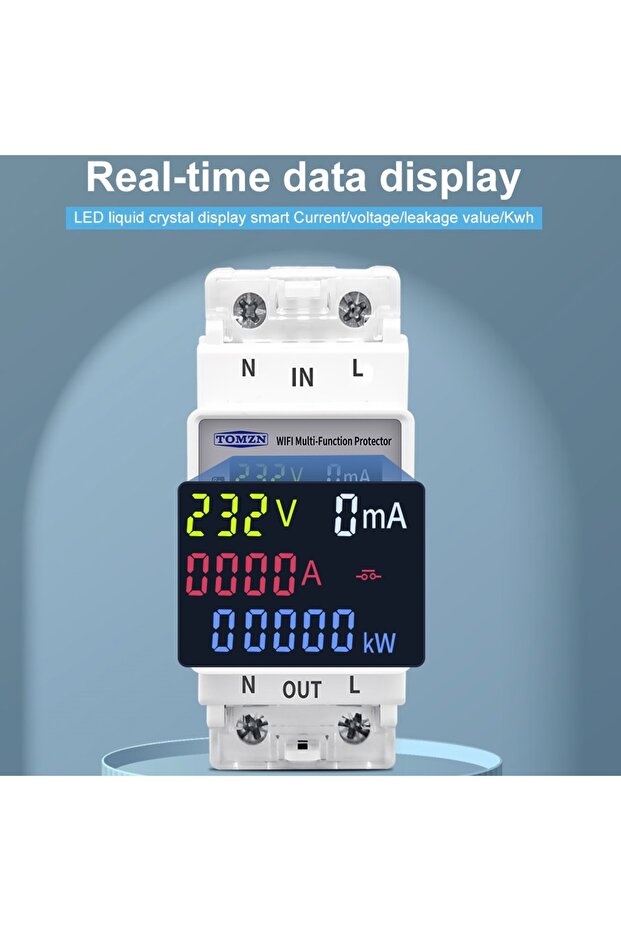 مفتاح ذكي TOMPD-63S TOMZN 63A 110 فولت 2230 فولت يعمل بالواي فاي بدون واي فاي، قاطع دائرة قياس كيلووات ساعة من smartlife - 2