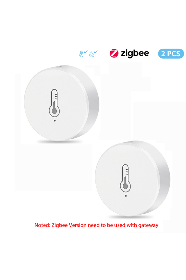 قطعتان من مستشعر درجة الحرارة والرطوبة الصغير من Tuya ZigBee، جهاز مراقبة عن بعد للمنزل الذكي يعمل مع Gateway Alexa - 1