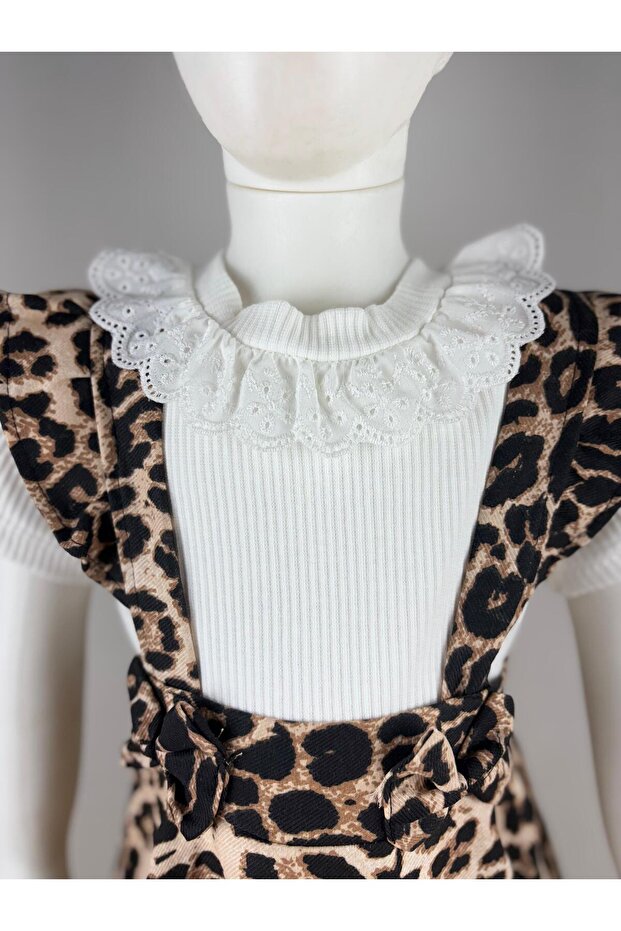 Leopard Patterned Cotton Salopet - 5