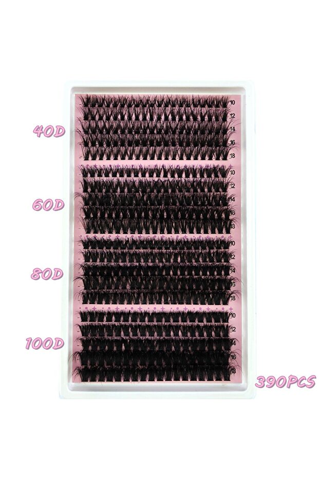 MIX CC 20row40d60d80d100d 340/390pcs 40D-160D Mix 5D Fluffy Individual Lashes Clusters Extensions Fa