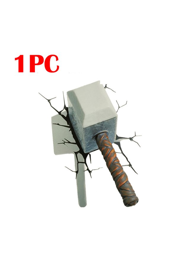 10.9x18CM 1PC Eye-Catching 3D Crack Hammer Car Stickers for All-Terrain Vehicles Bumper Door Cover S