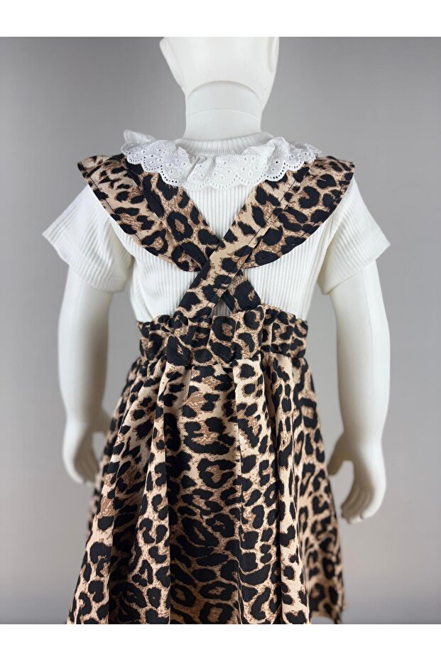 Leopard Patterned Cotton Salopet - 6