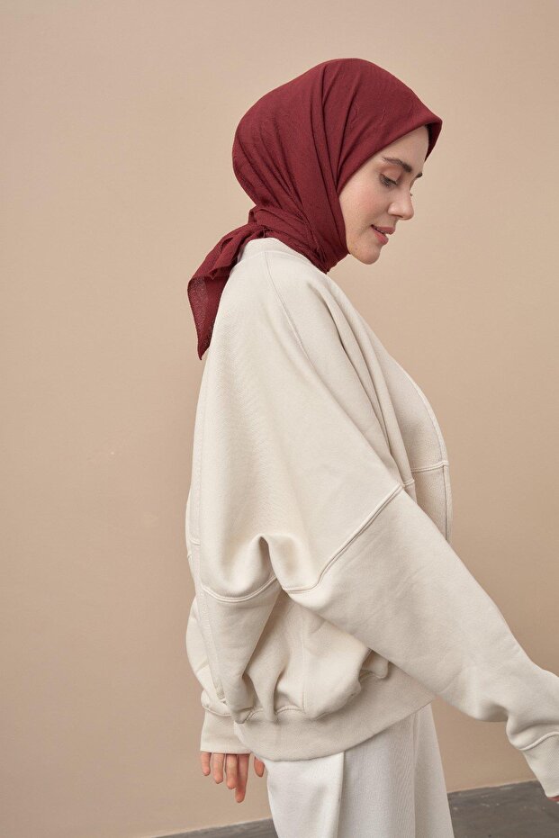 Bambu Kraş Eşarp 3286-Bordo - 2