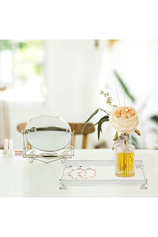 Rectangular Acrylic Decorative Tray - Versatile Catchall Organizer for Stylish Storage - 5