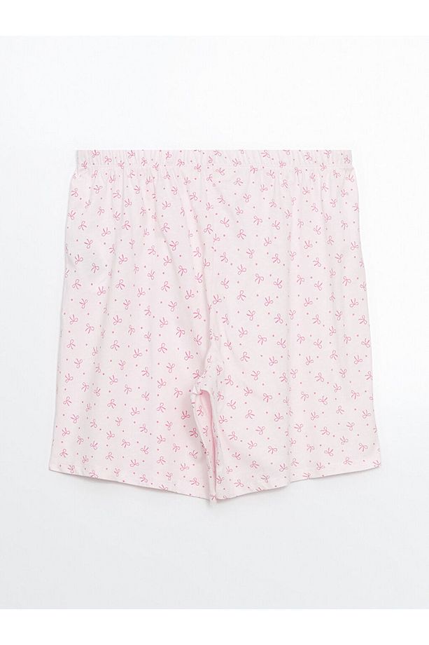 LCW DREAM Pembe Gömlek Yaka Desenli Hamile Şortlu Pijama Takımı - 8