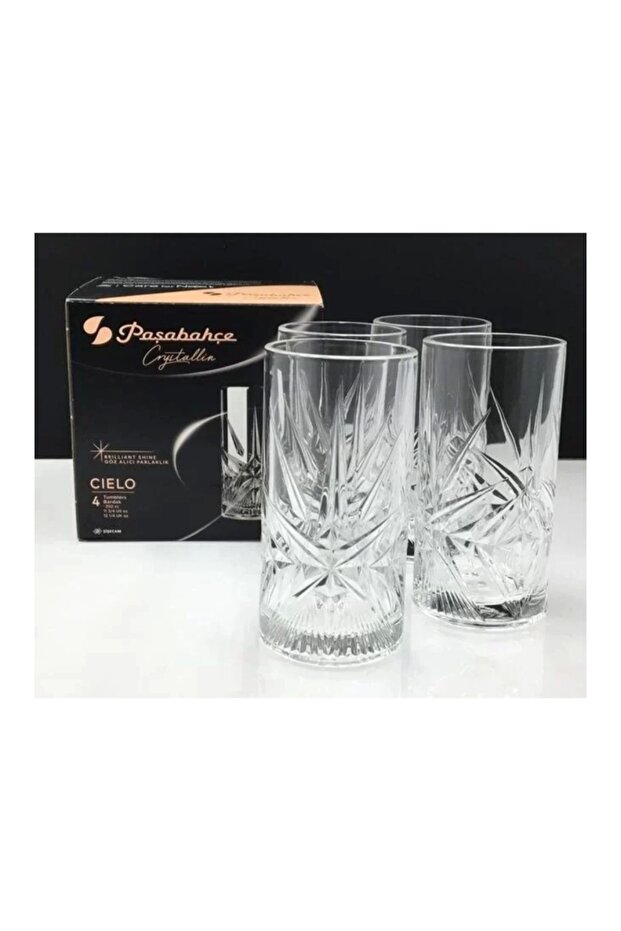 68475 Crystallin Cielo Cam Soft Drink Glass 350 Cc 4-Pack Orjin. The Box Is Important! !