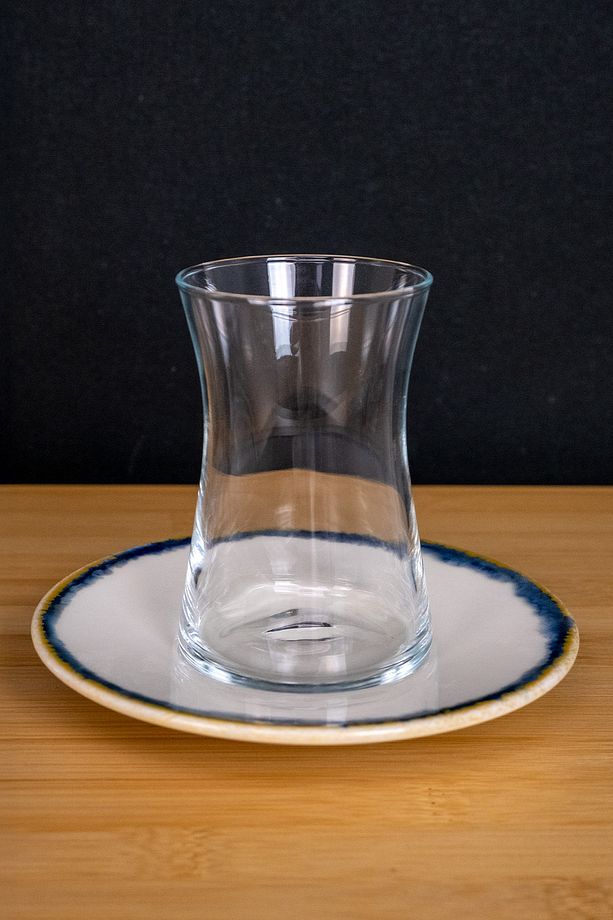 Heybeli 6 Kişilik 12 Parça Çay Seti 160ml Mavi TL4052310 C320.225 - 1