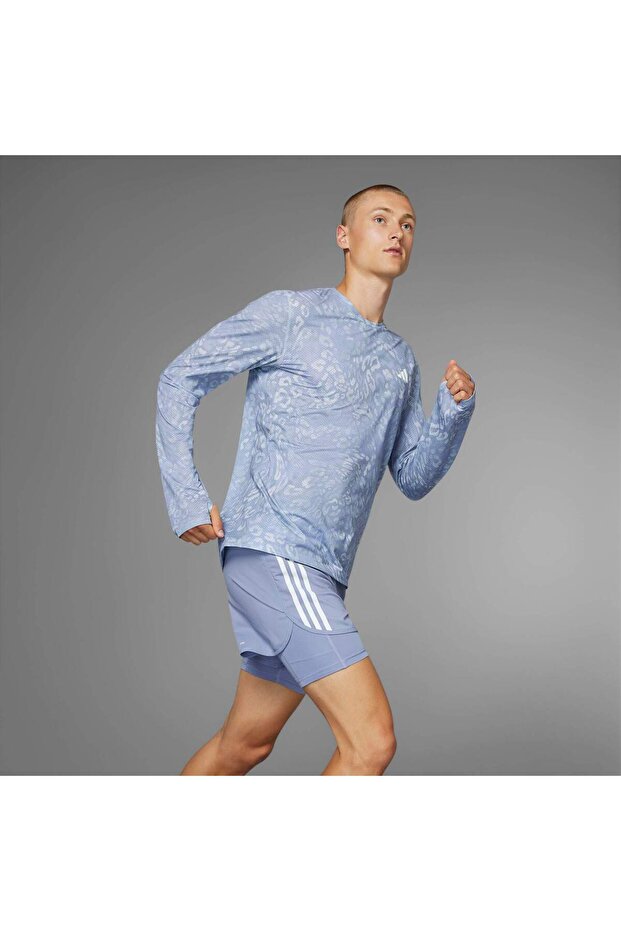 Own The Run Climacool Erkek Mavi Antrenman Sweatshirt (JD7770) - 2