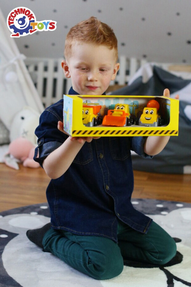 Set de 3 mini mașini de distracție, TechnoK, galben