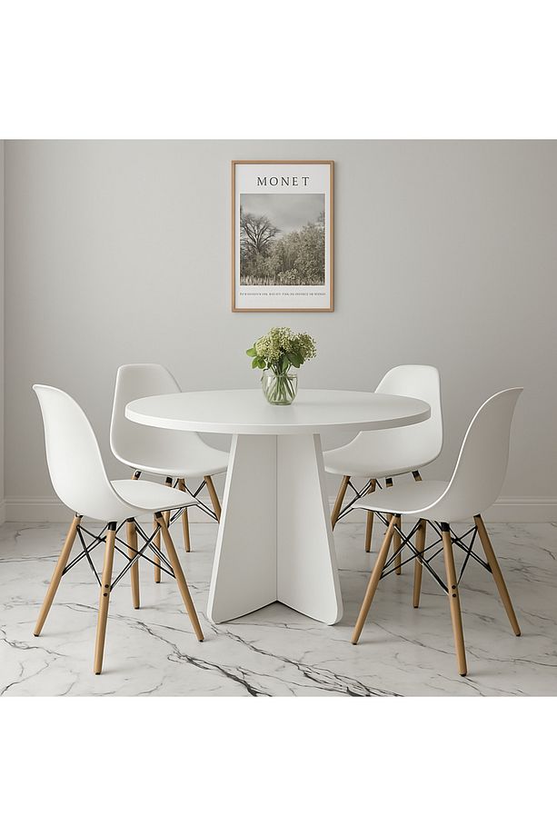 Barberon yuvarlak modern dekoratif yemek masası mutfak masası - 3