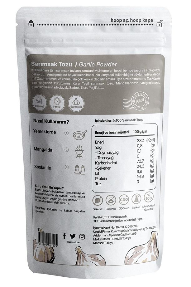 Ekstra Kuru Sebze Paketi - Sarımsak Tozu - Soğan Tozu - Karışık Sebze - 300 gr - 3