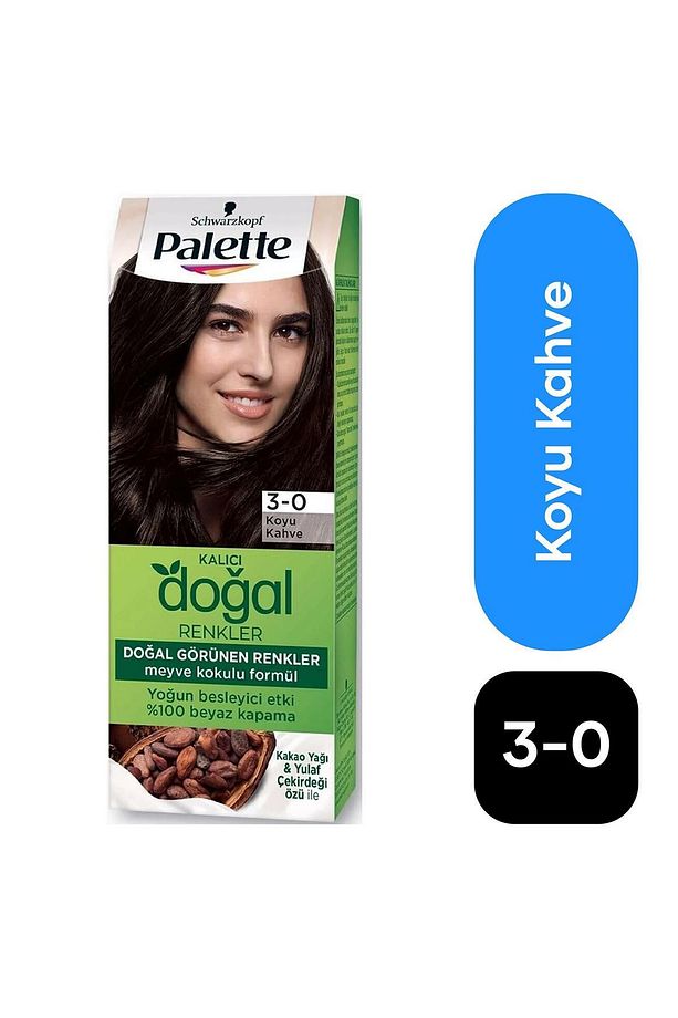 Kalıcı Doğal Renkler Saç Boyası No: 3.0 Koyu Kahve - 1