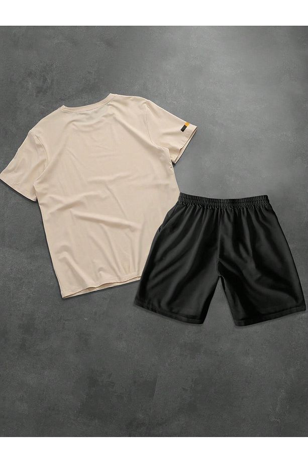 Tasarım Baskılı Oversize Tshirt Ve Şort 2 li Alt Üst Takım - 3