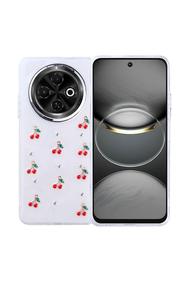 Tecno Spark 30C Uyumlu Airbag Tasarımlı Simli Şeffaf Desenli Kapak Kılıf - 1