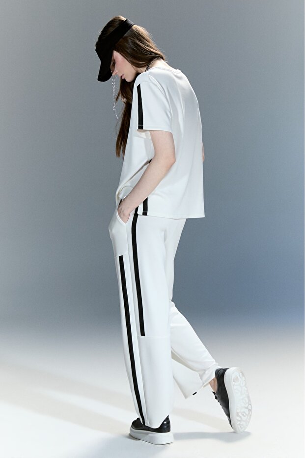 şeritlibeyaz modal bluz - 4