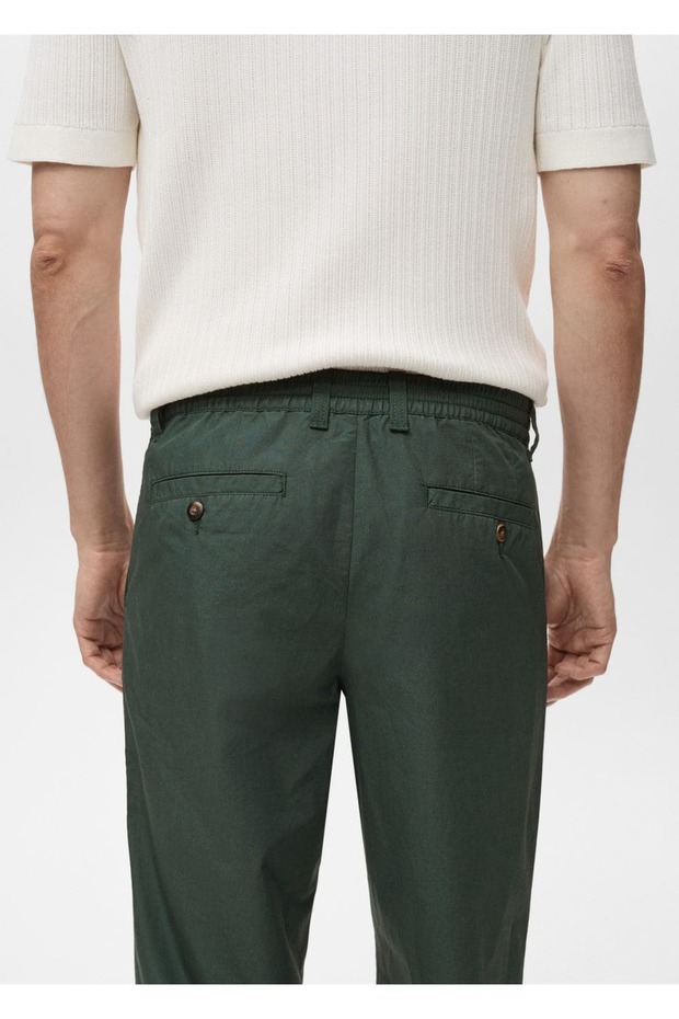 Adjustable Drawstring Cotton Trousers - 5